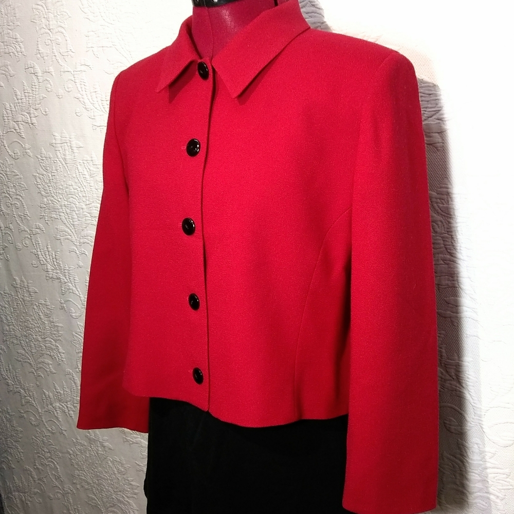 Pendleton Red 80s 90s Y2k Wool Button Up Cropped … - image 5